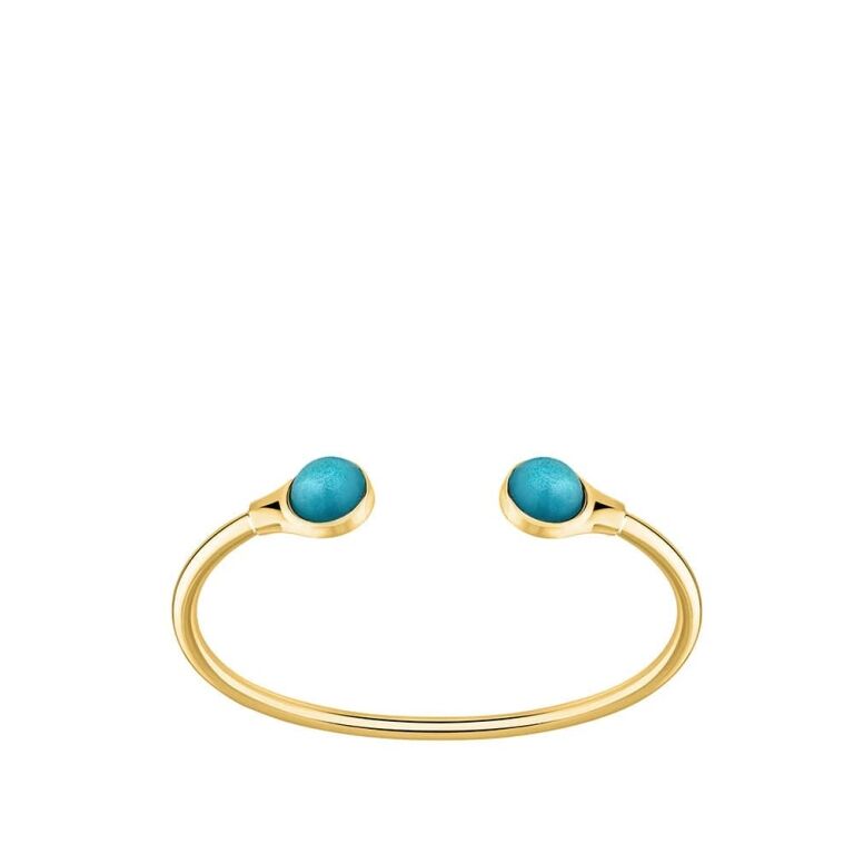 Bracelet flexible cabochon bleu plaqué or Lalique 1 bracelet-flexible-incolore-plaque-or-bleu