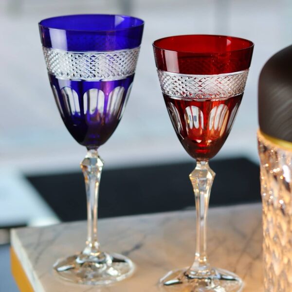 6 crystal wine glasses mireille n°2 2 verre-cristal-couleur-mireille