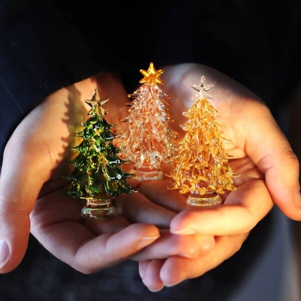 Coffret Sapins miniature verre au chalumeau X3 2 mini-sapin-de-noel-verre