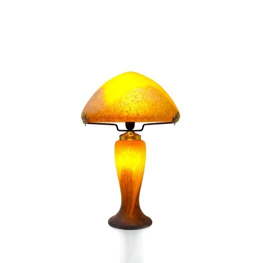 Lampe-pate-verre-orange-vessiere