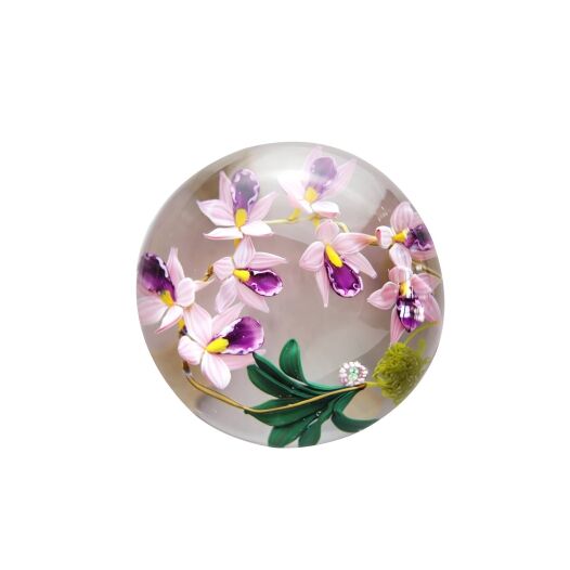 presse-papier-cristal-orchidee-hingant